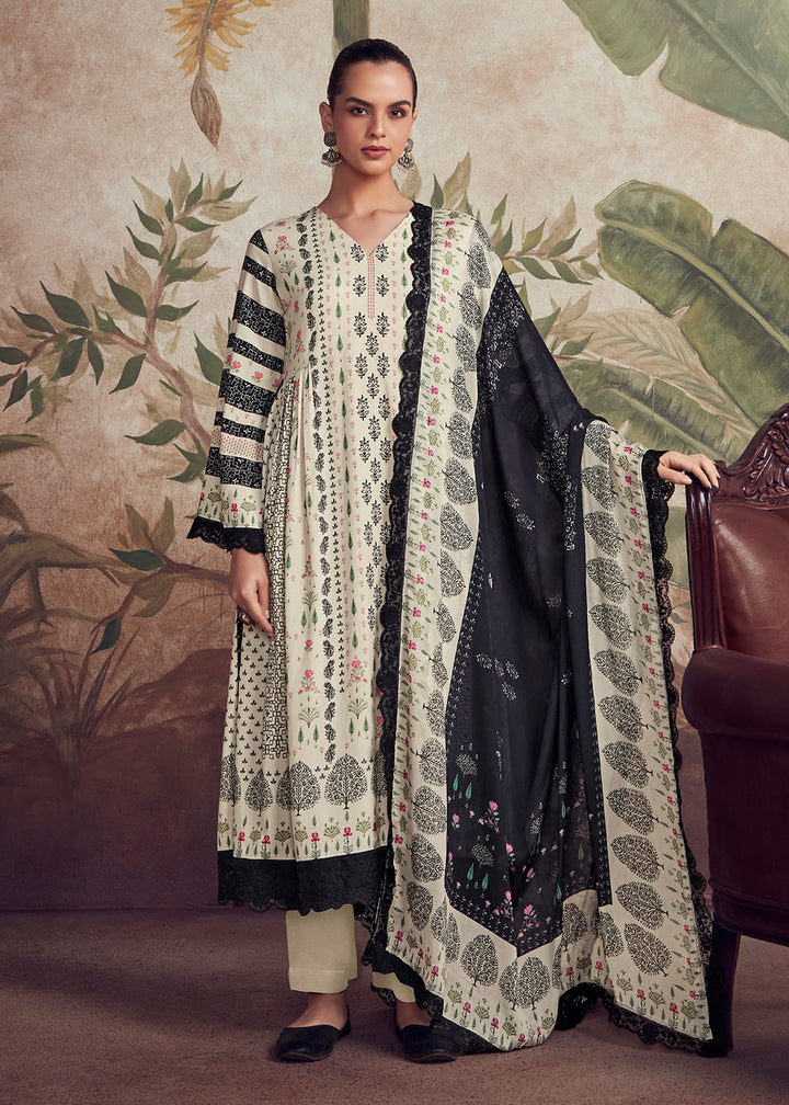 Buy Now Digital Printed Off White Pakistani Style Salwar Suit Online in USA, UK, Canada, Germany, Australia & Worldwide at Empress Clothing.