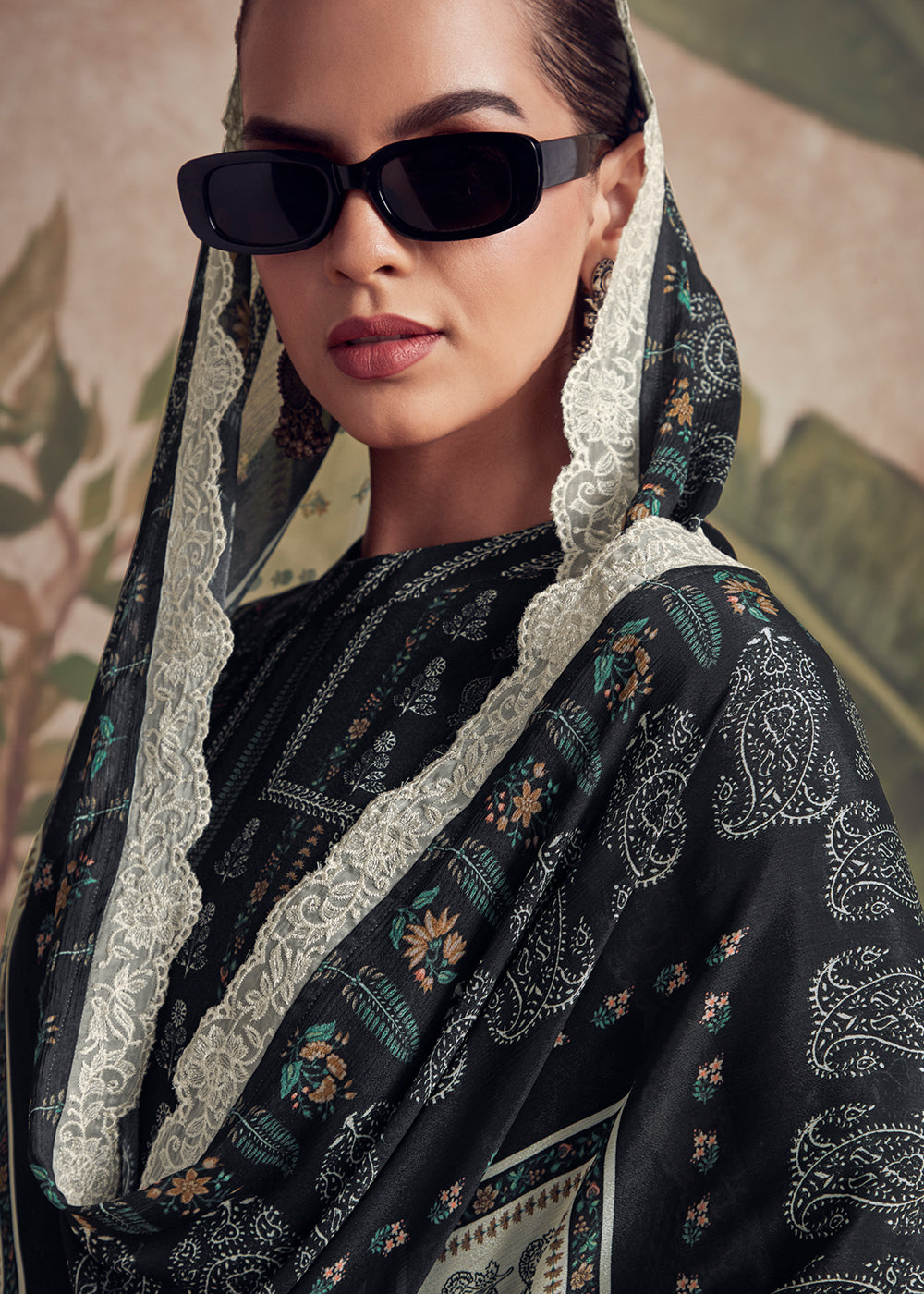 Buy Now Digital Printed Black Pakistani Style Salwar Suit Online in USA, UK, Canada, Germany, Australia & Worldwide at Empress Clothing.
