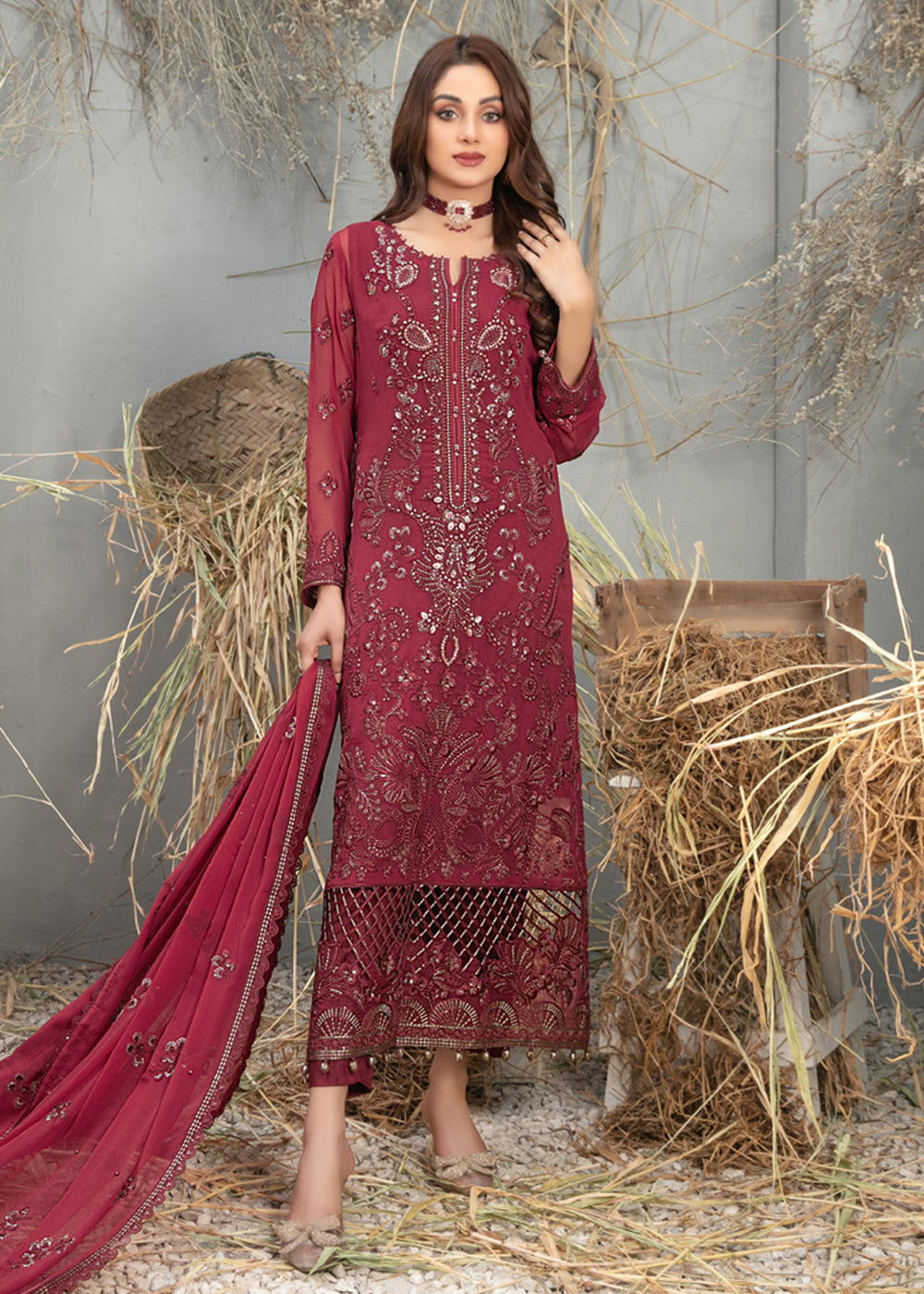 Buy Now Arushi Formal Chiffon Collection by Tawakkal Fabrics | D - 9885 Online at Empress in USA, UK, Canada & Worldwide at Empress Clothing. 