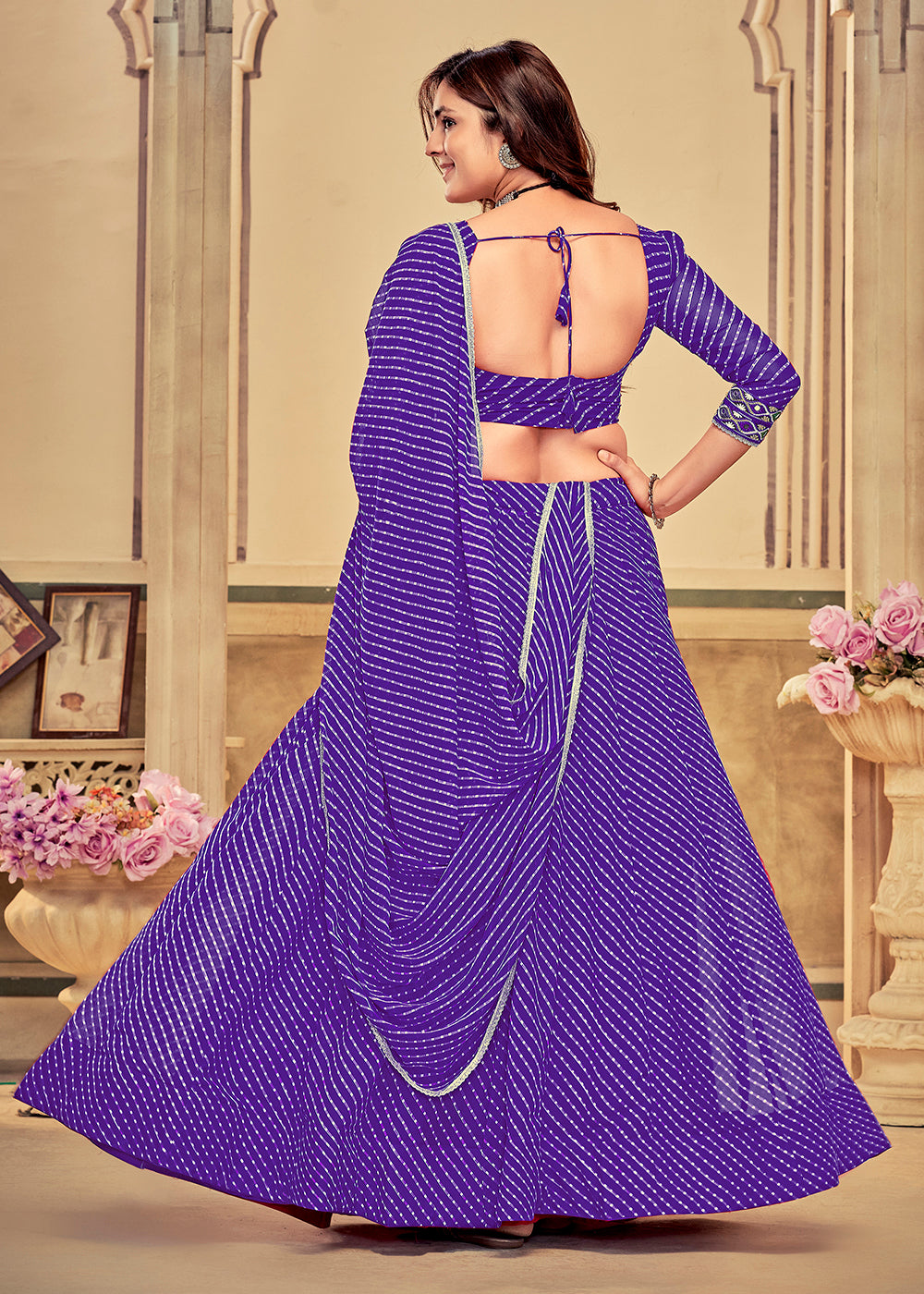 Buy Now Purple Gamthi Work Georgette Navratri Special Chaniya Choli Online in USA, UK, Canada & Worldwide at Empress Clothing.