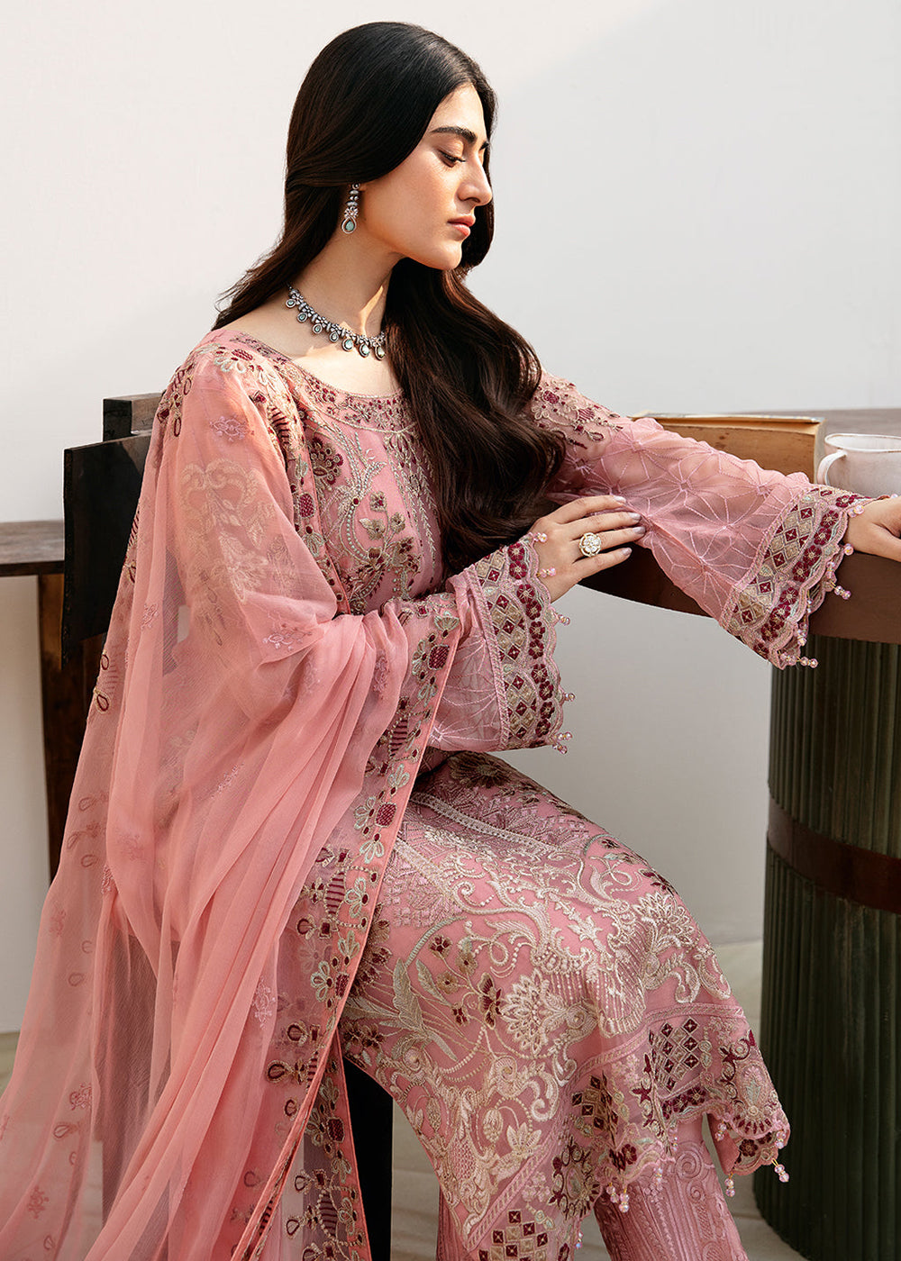 Buy Now Chevron Chiffon Collection Volume 8 by Ramsha | A-805 Online at Empress in USA, UK, Canada & Worldwide at Empress Clothing.