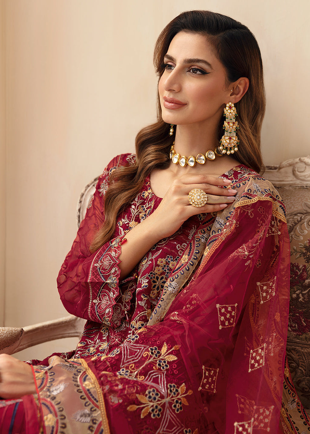 Buy Now Chevron Luxury Chiffon Collection 24 by Ramsha | A-907 Online at Empress in USA, UK, Canada, Germany, Italy, Dubai & Worldwide at Empress Clothing. 