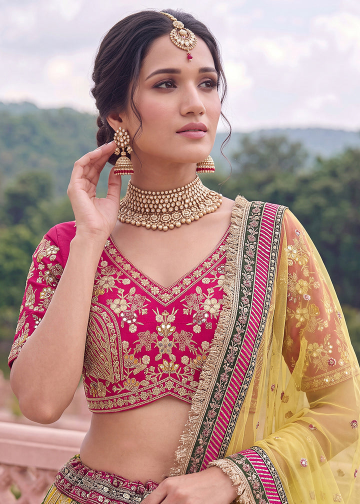 Buy Now Multicolor Premium Heavy Embroidered Bridal Lehanga Choli Online in US, UK, Canada, France, Italy, Germany, Sweden, Austria, UAE &amp; Worldwide at Empress.