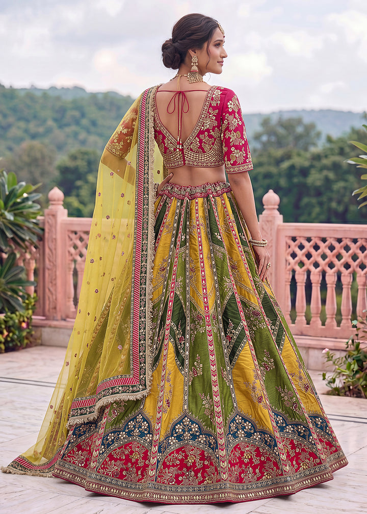 Buy Now Multicolor Premium Heavy Embroidered Bridal Lehanga Choli Online in US, UK, Canada, France, Italy, Germany, Sweden, Austria, UAE &amp; Worldwide at Empress.