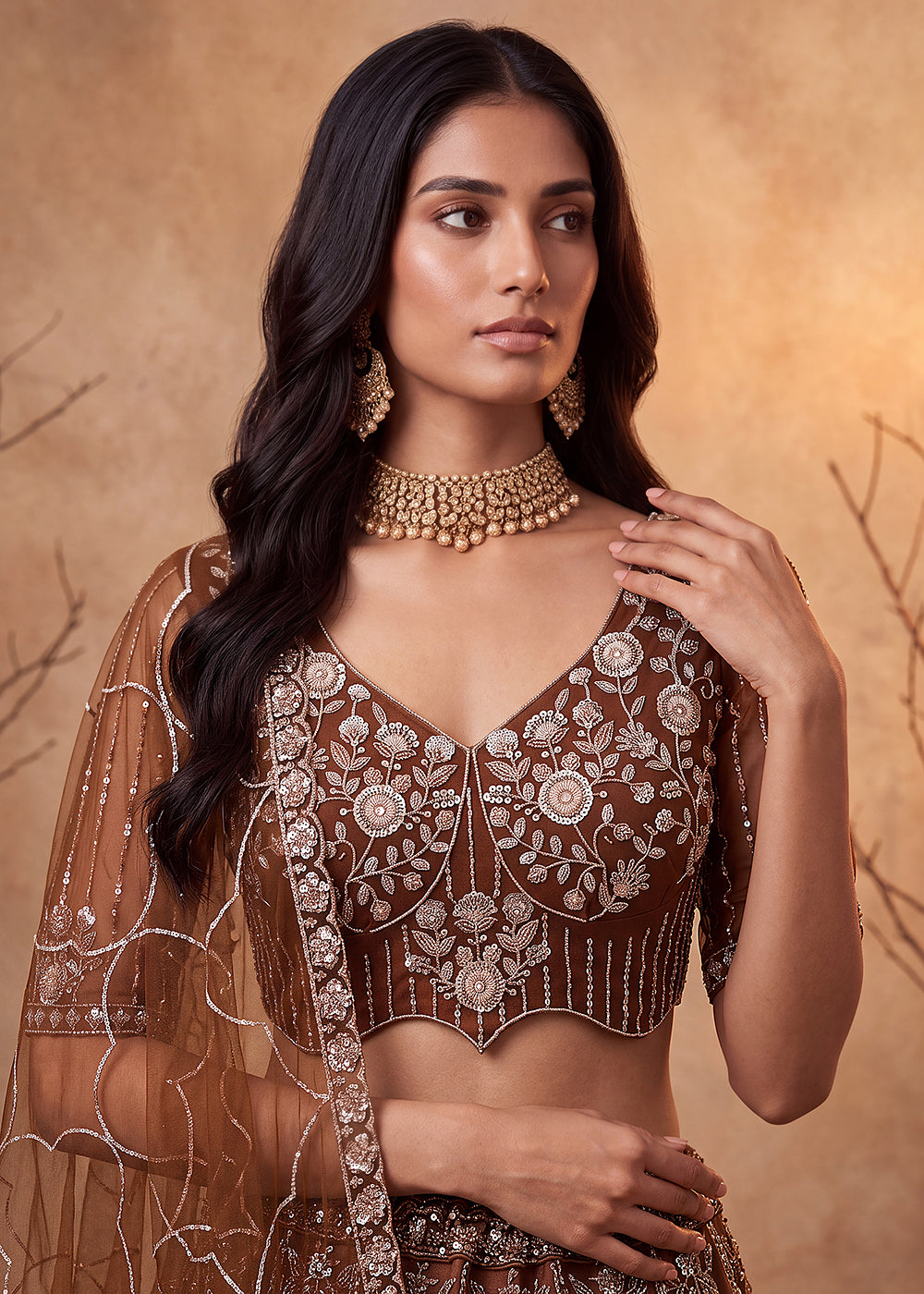 Buy Now Yellow Net Embroidered Designer Party Wear Lehenga Choli Online in US, UK, Canada, France, Italy, Germany, Sweden, Australia, UAE & Worldwide at Empress