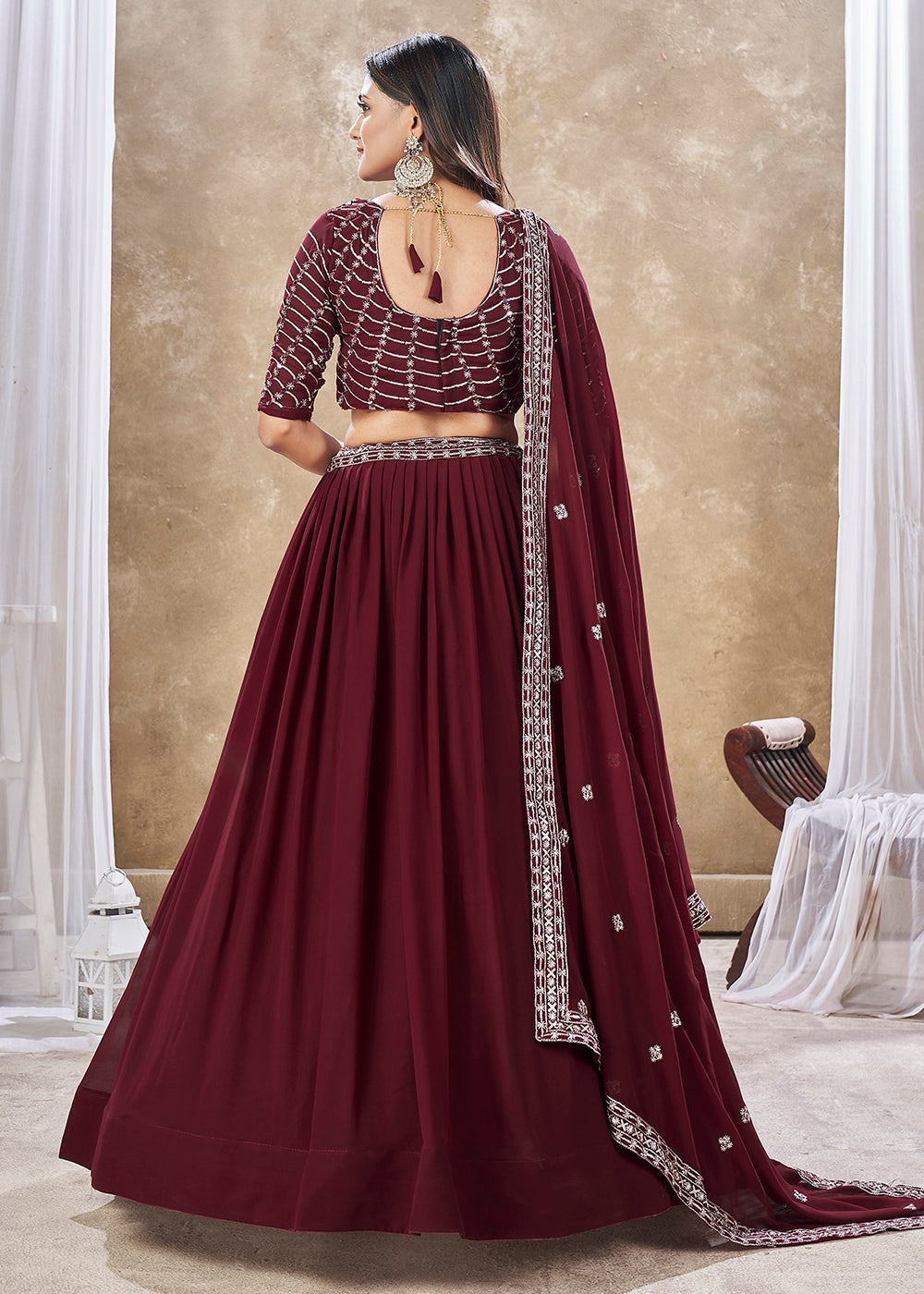 Buy Now Wedding Festive Style Red Embroidered Lehenga Choli Online in USA, UK, Canada & Worldwide at Empress Clothing.