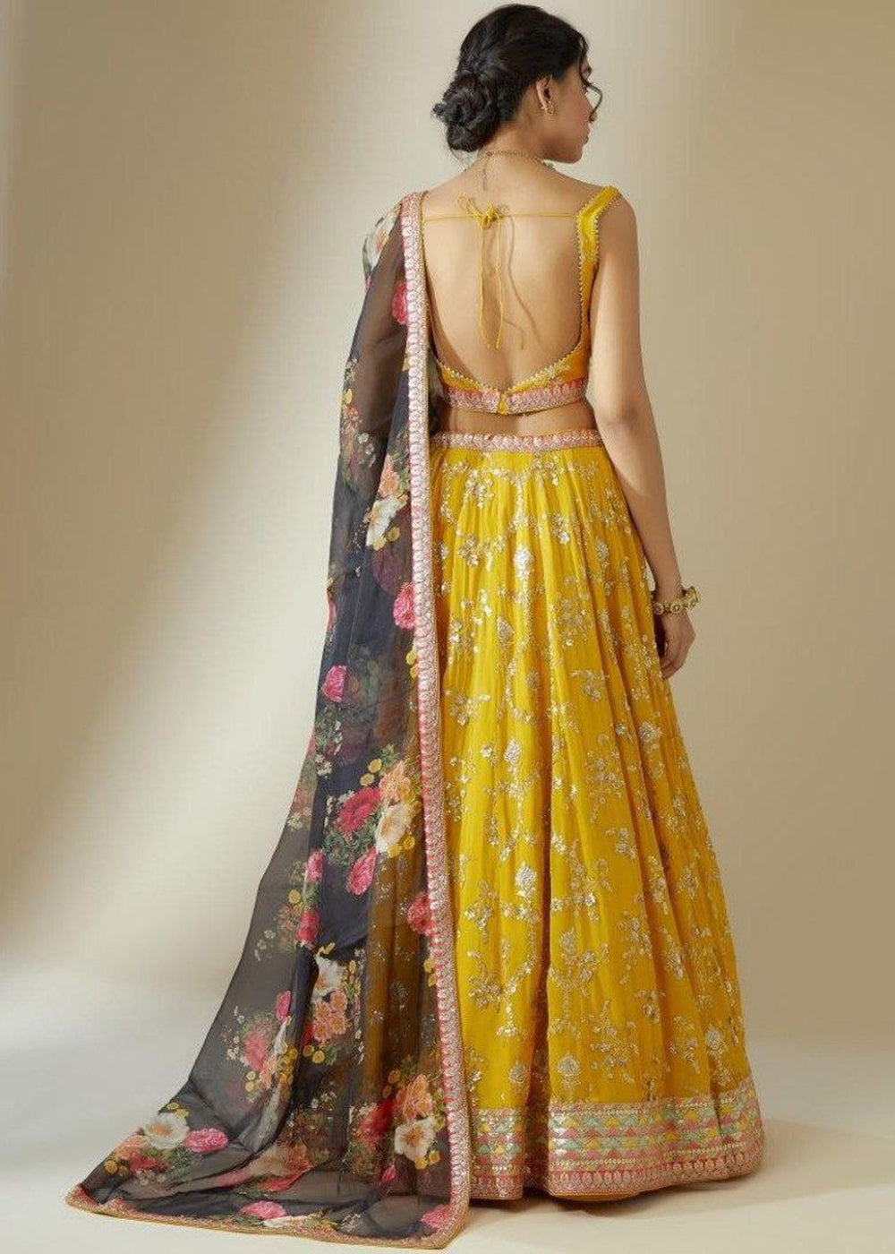 Buy Now Yellow Georgette Embroidered Haldi Special Lehenga Choli Online in US, UK, Canada, France, Germany, Sweden, Greece, Denmark, UAE & Worldwide at Empress.