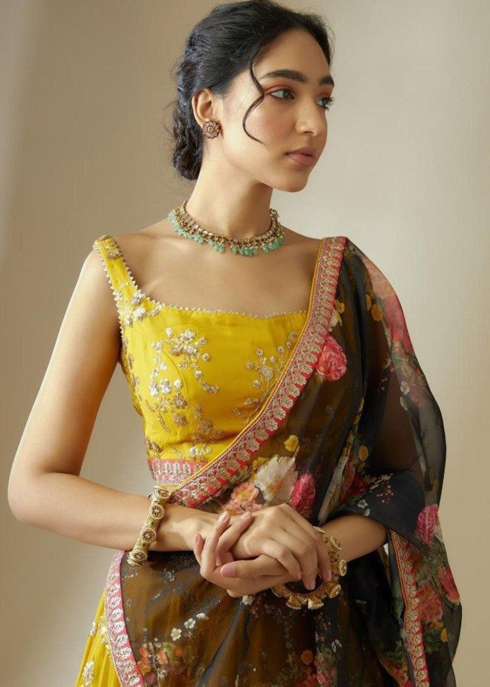 Buy Now Yellow Georgette Embroidered Haldi Special Lehenga Choli Online in US, UK, Canada, France, Germany, Sweden, Greece, Denmark, UAE & Worldwide at Empress.