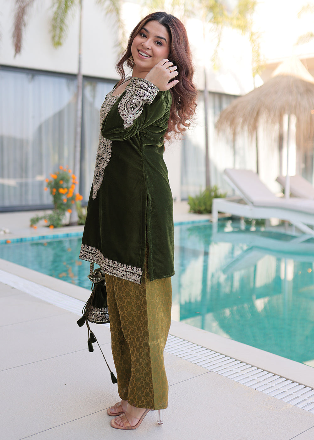 Buy Now Green Rich Zari Cording Embroidery Festive Salwar Suit Online in US, UK, Canada, Germany, Italy, France, Austria, Denmark, UAE & Worldwide at Empress.