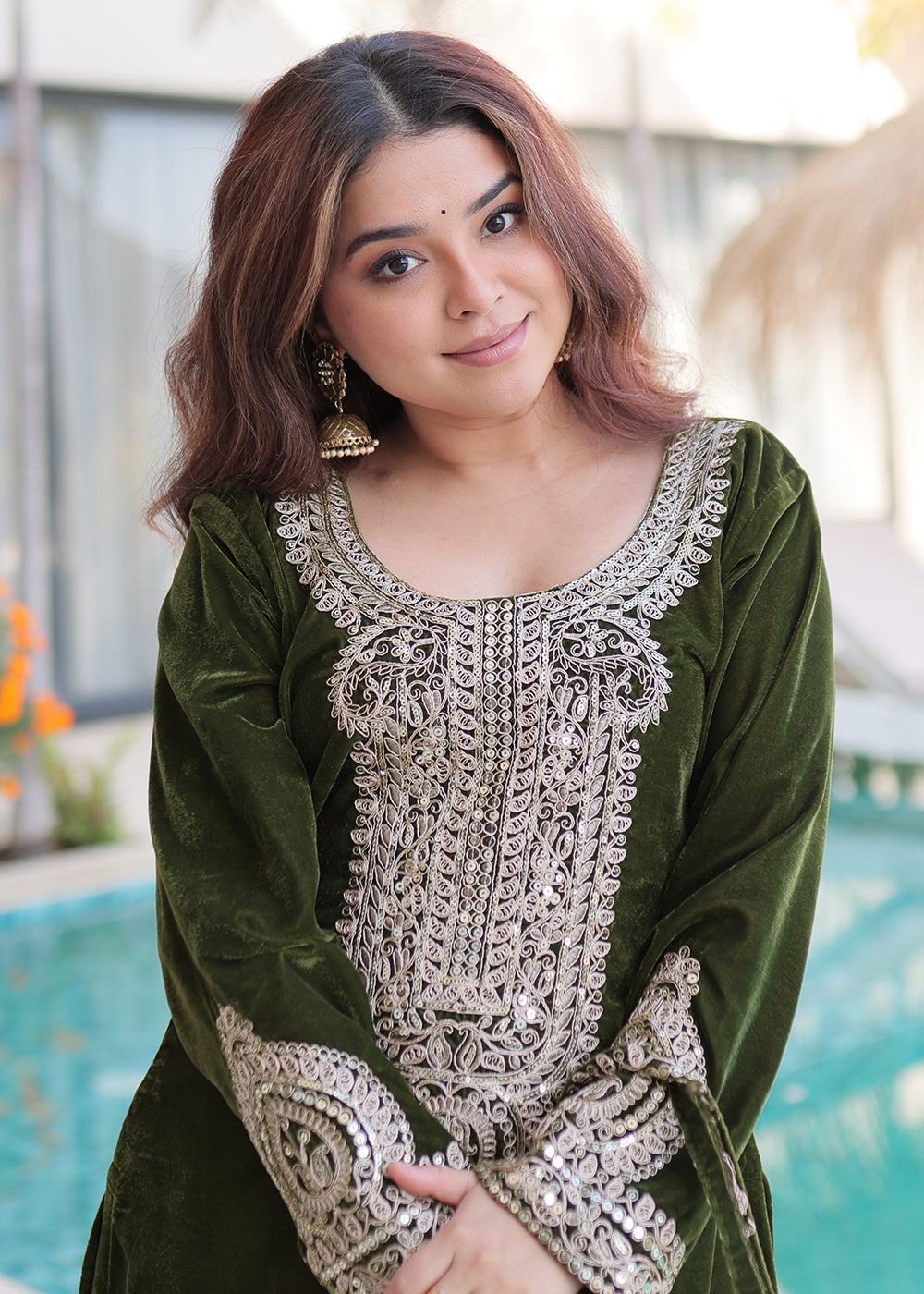 Buy Now Green Rich Zari Cording Embroidery Festive Salwar Suit Online in US, UK, Canada, Germany, Italy, France, Austria, Denmark, UAE & Worldwide at Empress.