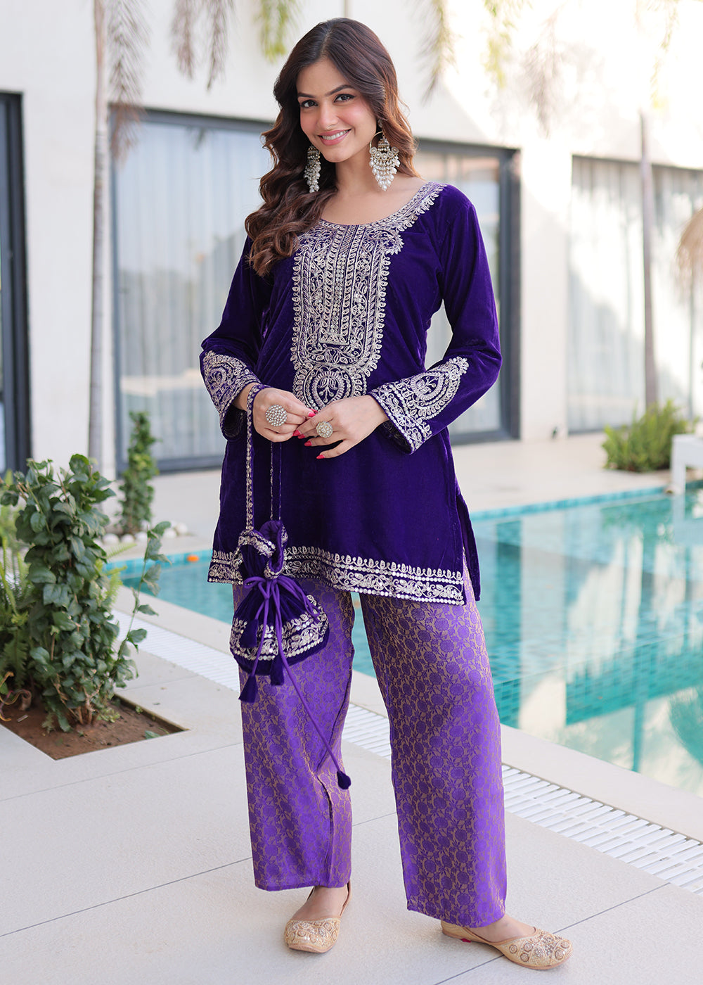 Buy Now Purple Rich Zari Cording Embroidery Festive Salwar Suit Online in US, UK, Canada, Germany, Italy, France, Austria, Denmark, UAE & Worldwide at Empress.