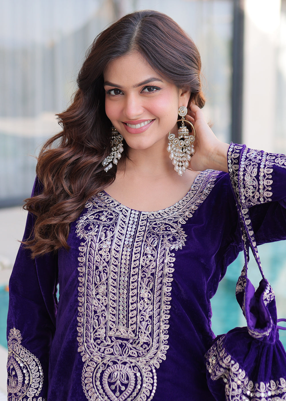 Buy Now Purple Rich Zari Cording Embroidery Festive Salwar Suit Online in US, UK, Canada, Germany, Italy, France, Austria, Denmark, UAE & Worldwide at Empress.