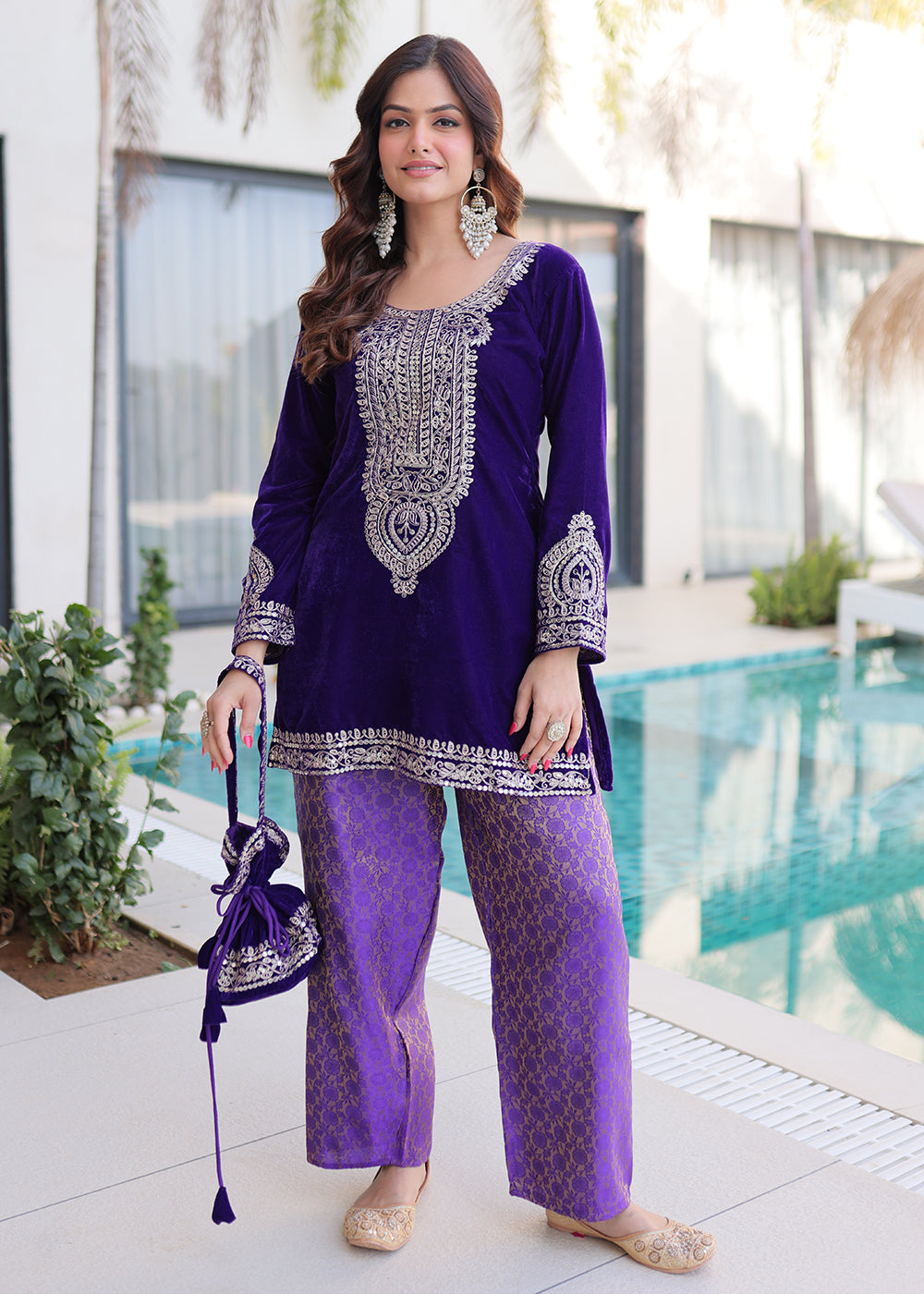 Buy Now Purple Rich Zari Cording Embroidery Festive Salwar Suit Online in US, UK, Canada, Germany, Italy, France, Austria, Denmark, UAE & Worldwide at Empress.