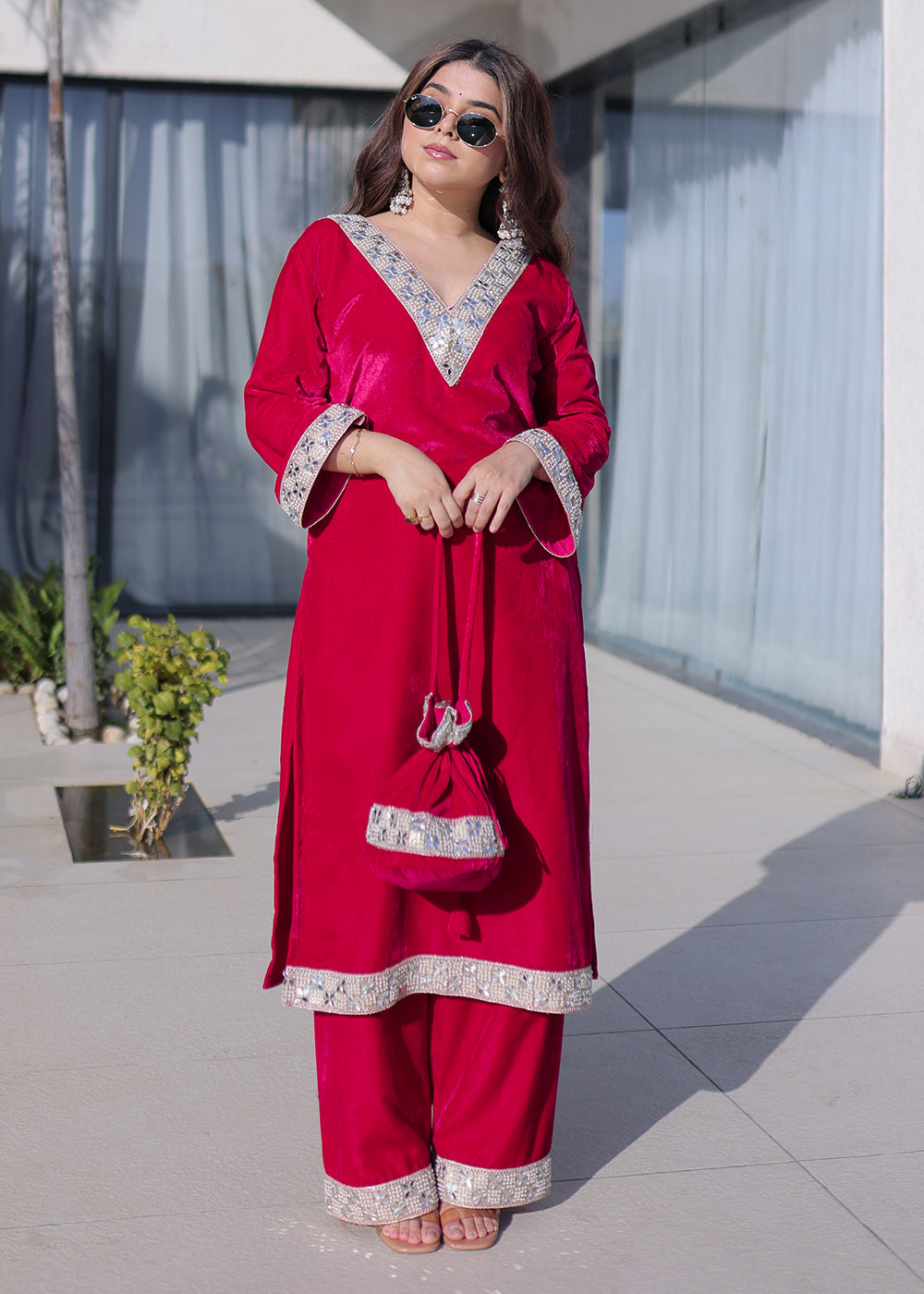 Buy Now Pink Rich Zari & Mirror Work Festive Salwar Suit Online in US, UK, Canada, Germany, Italy, France, Austria, Denmark, Sweden, UAE & Worldwide at Empress.