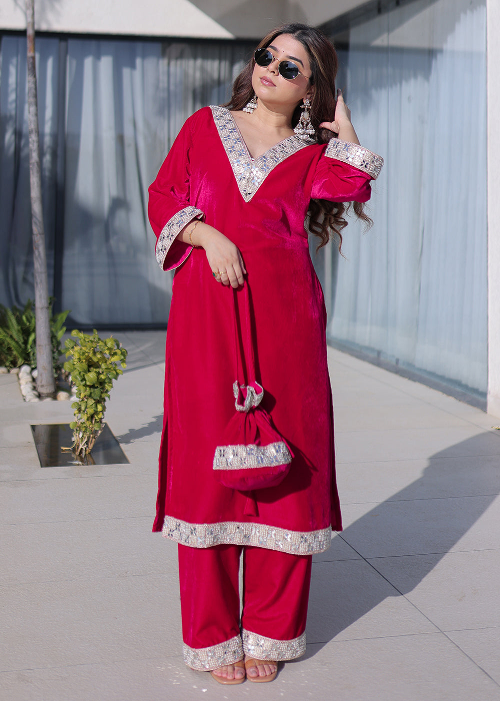 Buy Now Pink Rich Zari & Mirror Work Festive Salwar Suit Online in US, UK, Canada, Germany, Italy, France, Austria, Denmark, Sweden, UAE & Worldwide at Empress.