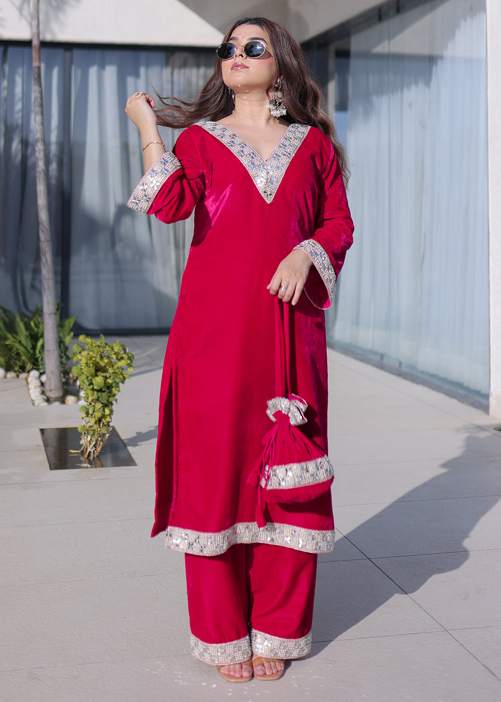 Buy Now Pink Rich Zari & Mirror Work Festive Salwar Suit Online in US, UK, Canada, Germany, Italy, France, Austria, Denmark, Sweden, UAE & Worldwide at Empress.