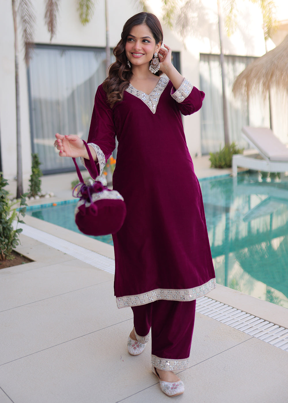 Buy Now Purple Rich Zari & Mirror Work Festive Salwar Suit Online in US, UK, Canada, Germany, Italy, France, Austria, Denmark, Sweden & Worldwide at Empress.