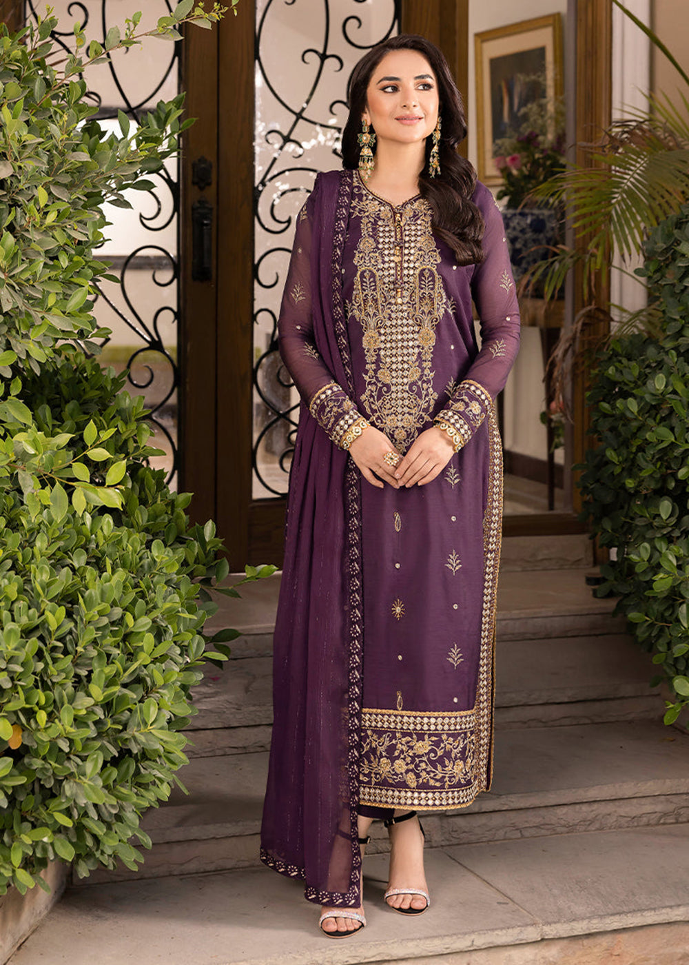 Buy Now Mauve Purple Suit - Maahru, Noorie & Meerub '23 by Asim Jofa - AJSM-44 Online in USA, UK, Canada & Worldwide at Empress Clothing.