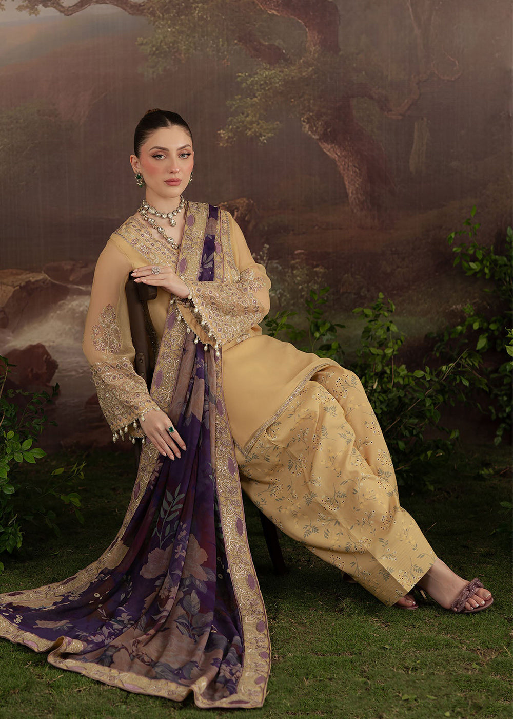 Buy Now Amaya Luxury Chiffon '25 by Nureh | AM-14 Online in USA, UK, Canada, France, Italy, Germany, New Zealand, Australia, UAE & Worldwide at Empress Clothing