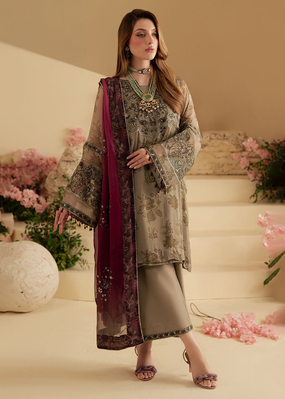 Buy Now Amaya Luxury Chiffon '25 by Nureh | AM-15 Online in USA, UK, Canada, France, Italy, Germany, New Zealand, Australia, UAE & Worldwide at Empress Clothing