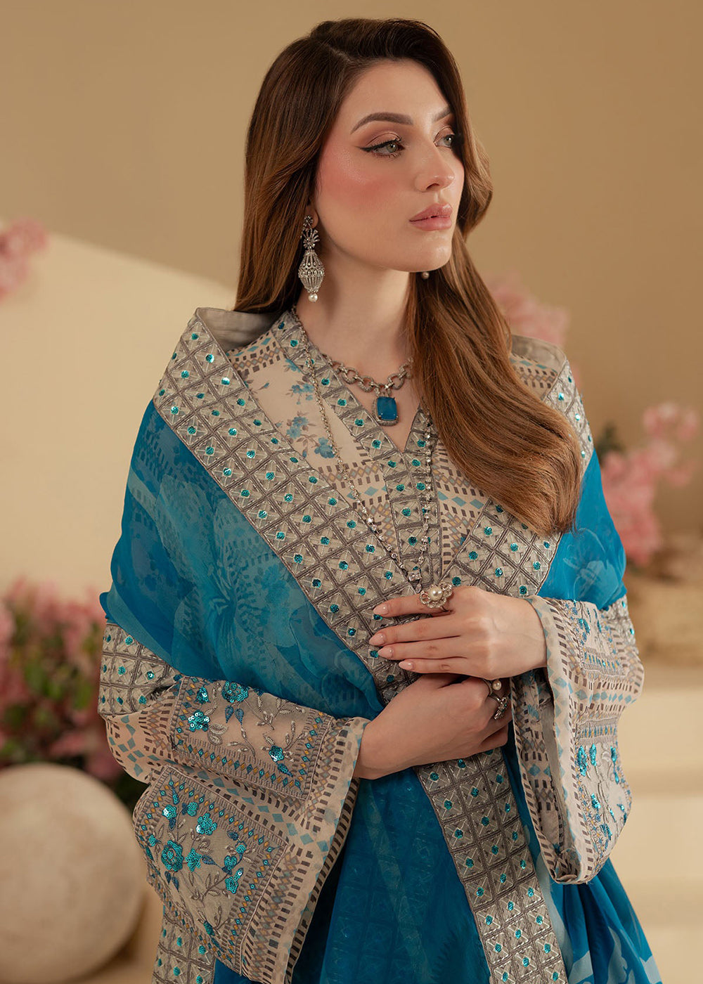 Buy Now Amaya Luxury Chiffon '25 by Nureh | AM-17 Online in USA, UK, Canada, France, Italy, Germany, New Zealand, Australia, UAE & Worldwide at Empress Clothing
