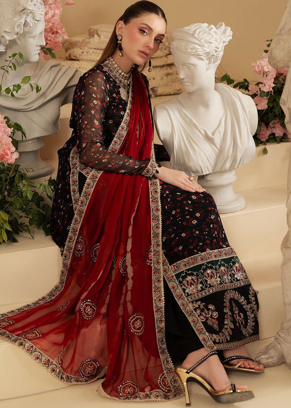 Buy Now Amaya Luxury Chiffon '25 by Nureh | AM-18 Online in USA, UK, Canada, France, Italy, Germany, New Zealand, Australia, UAE & Worldwide at Empress Clothing