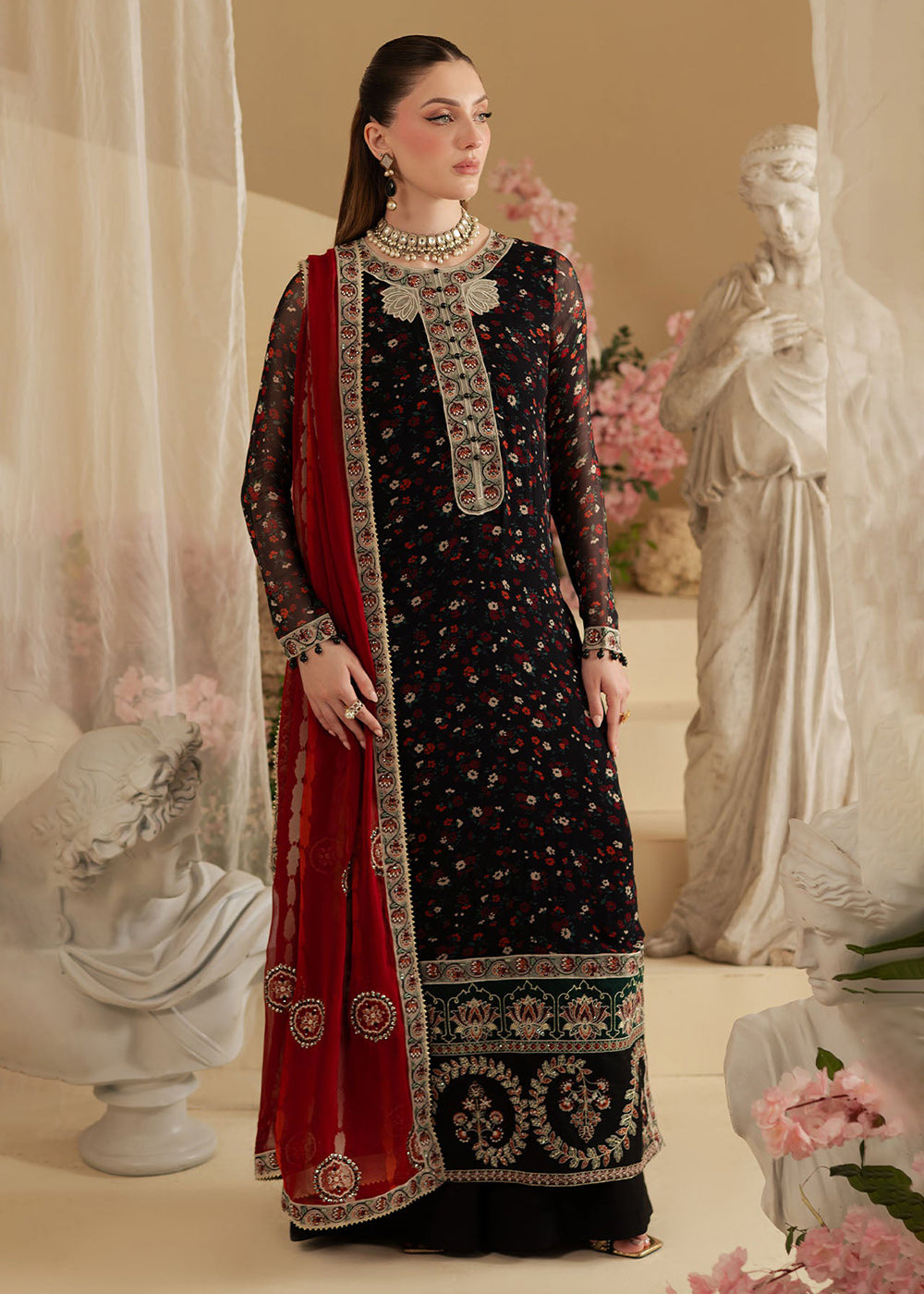 Buy Now Amaya Luxury Chiffon '25 by Nureh | AM-18 Online in USA, UK, Canada, France, Italy, Germany, New Zealand, Australia, UAE & Worldwide at Empress Clothing