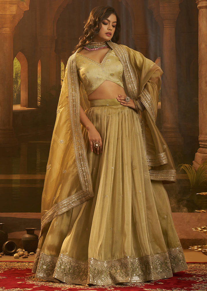 Buy Now Royal Green Organza Embroidered Wedding Lehenga Choli Online in US, UK, Canada, France, Italy, Germany, Sweden, Switzerland &amp; Worldwide at Empress.