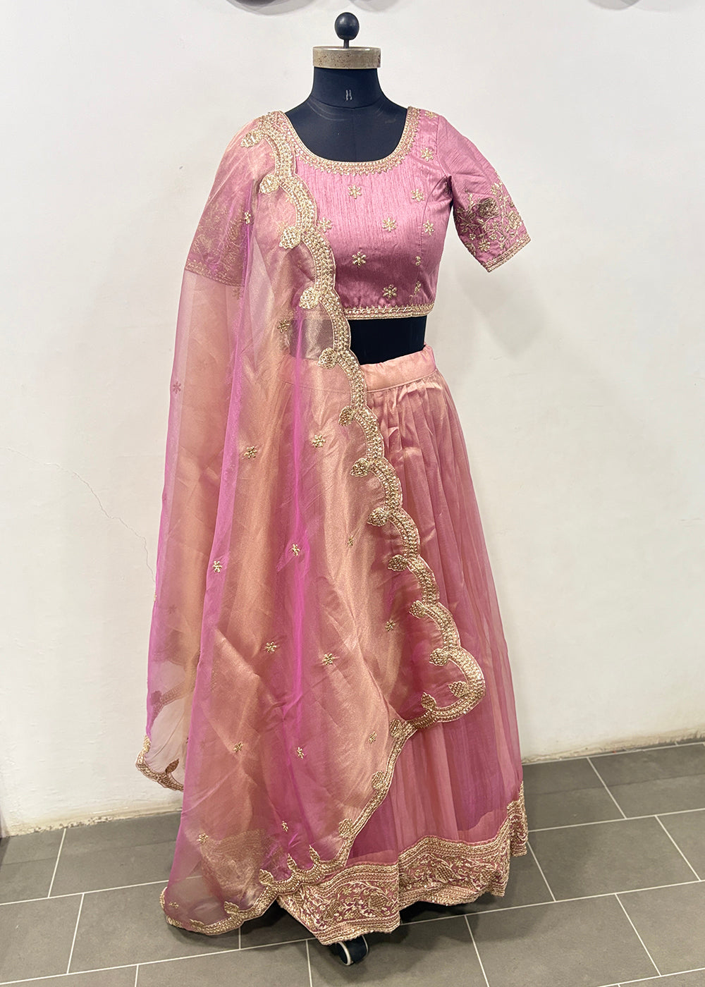 Buy Now Royal Pink Organza Embroidered Wedding Lehenga Choli Online in US, UK, Canada, France, Italy, Germany, Sweden, Switzerland &amp; Worldwide at Empress.