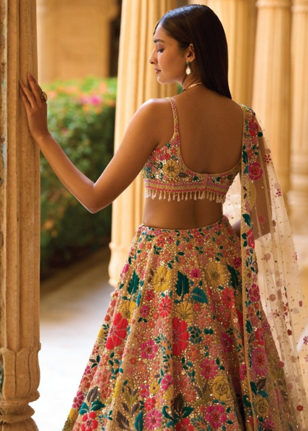 Buy Now Vibrant Multicolor Georgette Bridesmaids Lehenga Choli Online in US, UK, Canada, France, Italy, Germany, Sweden, Switzerland &amp; Worldwide at Empress.