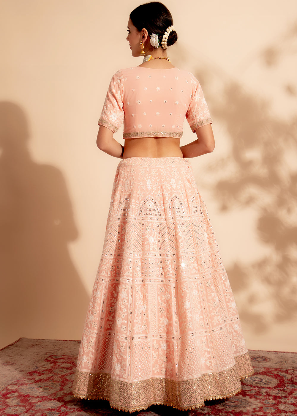 Buy Now Precious Peach Bridesmaid Style Wedding Lehenga Choli Online in USA, UK, Canada & Worldwide at Empress Clothing.