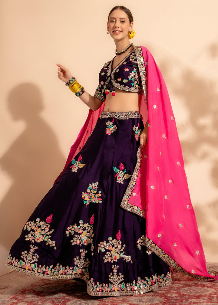 Buy Now Gorgeous Purple Bridesmaid Style Wedding Lehenga Choli Online in USA, UK, Canada & Worldwide at Empress Clothing.