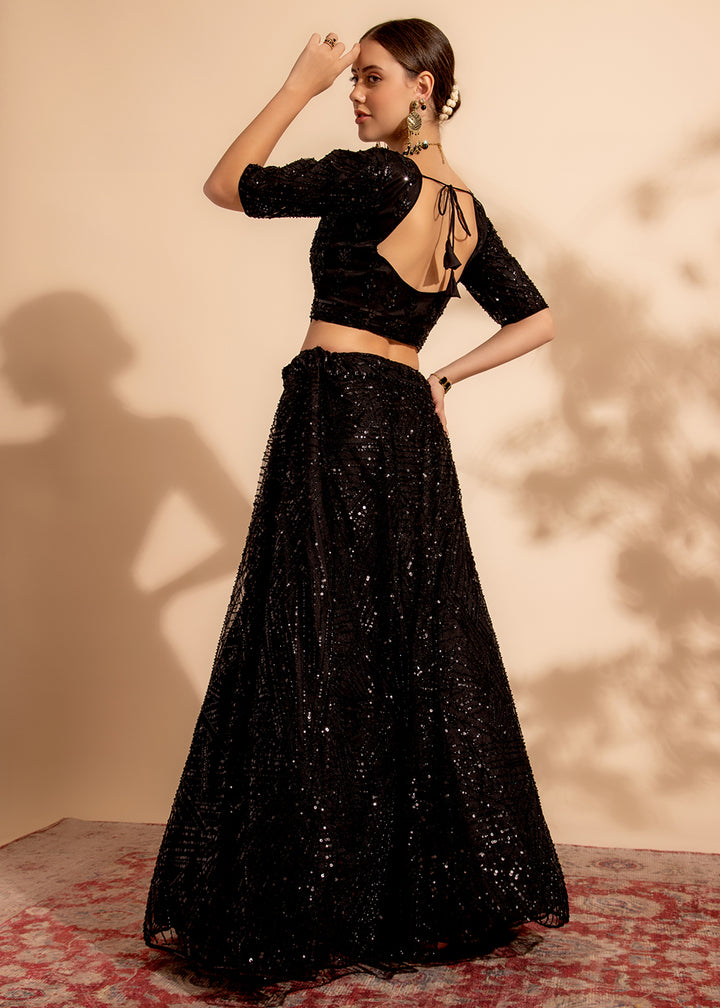 Buy Now Magnetic Black Bridesmaid Style Wedding Lehenga Choli Online in USA, UK, Canada & Worldwide at Empress Clothing. 