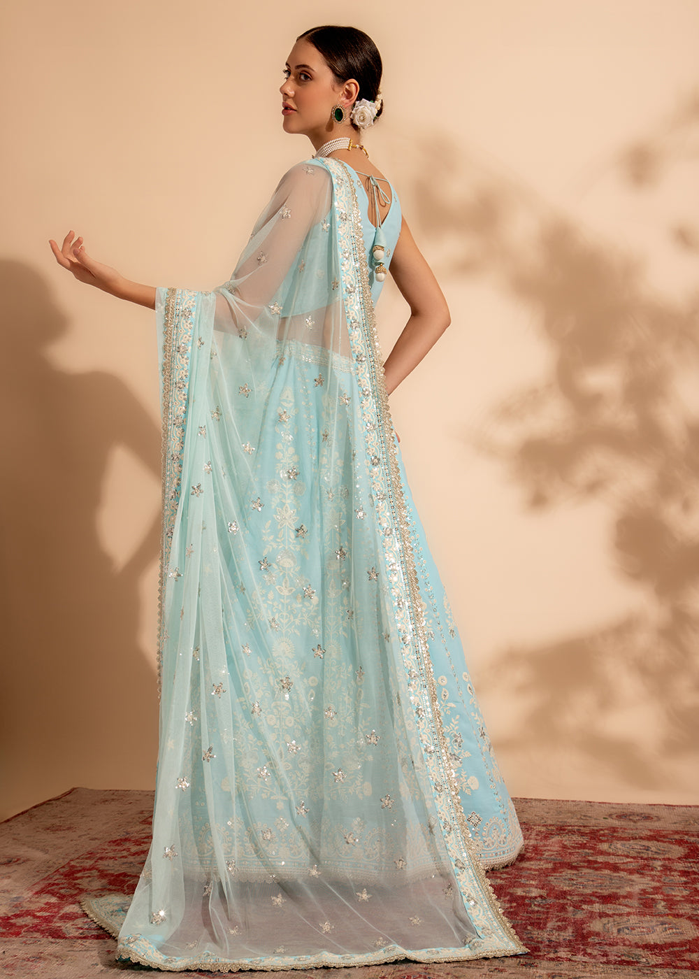 Buy Now Charming Sky Blue Bridesmaid Style Wedding Lehenga Choli Online in USA, UK, Canada & Worldwide at Empress Clothing.