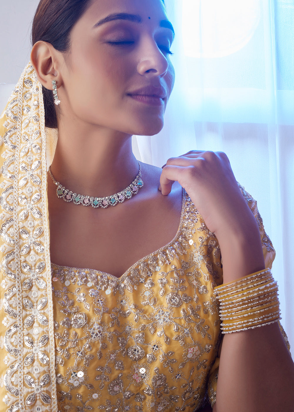 Buy Now Yellow Designer Style Embroidered Wedding Lehenga Choli Online in USA, UK, Canada & Worldwide at Empress Clothing.