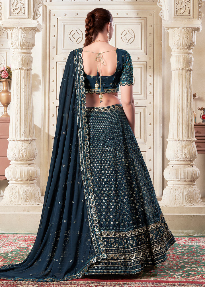 Buy Now Dark Peach Wedding Style Designer Lehenga Choli Online in USA, UK, Canada, UAE & Worldwide at Empress Clothing. 