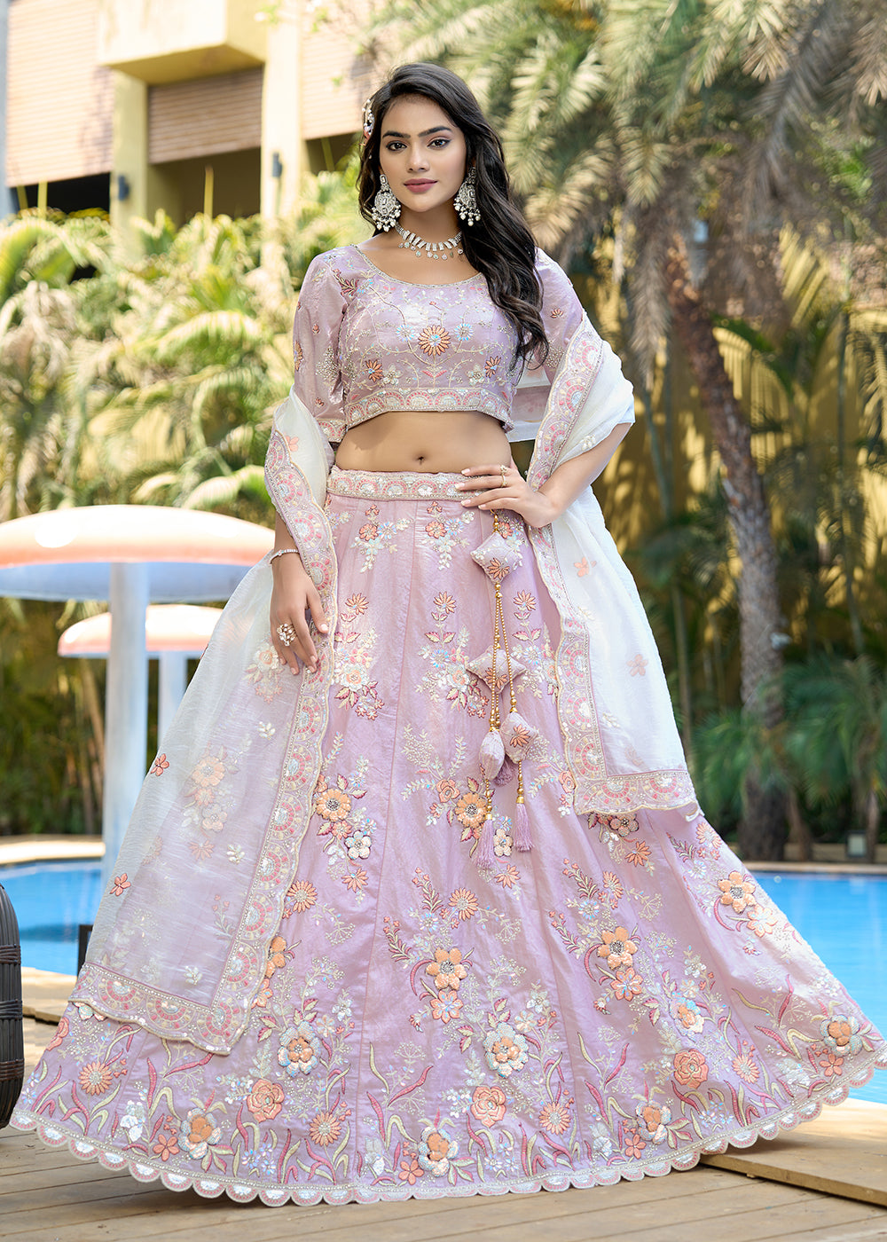 Buy Now Purple Heavy Embroidered Wedding Bridal Lehenga Choli Online in USA, UK, Canada, France, Italy, Germany, Australia, UAE & Worldwide at Empress Clothing.