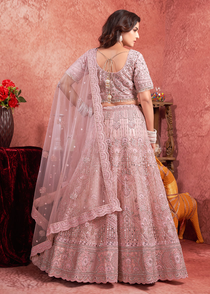 Buy Now Heavy Zarkan Embroidered Pink Bridal Lehenga Choli Online in USA, UK, Canada & Worldwide at Empress Clothing. 