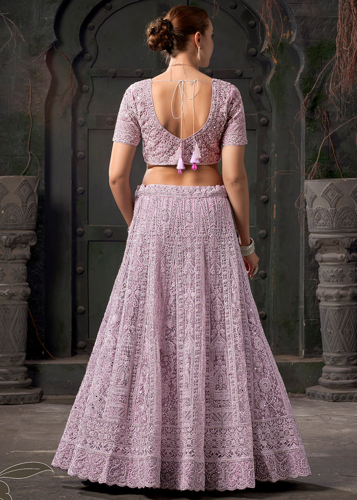 Buy Now Bridal Style Lavender Embroidered Designer Lehenga Choli Online in USA, UK, Canada & Worldwide at Empress Clothing.