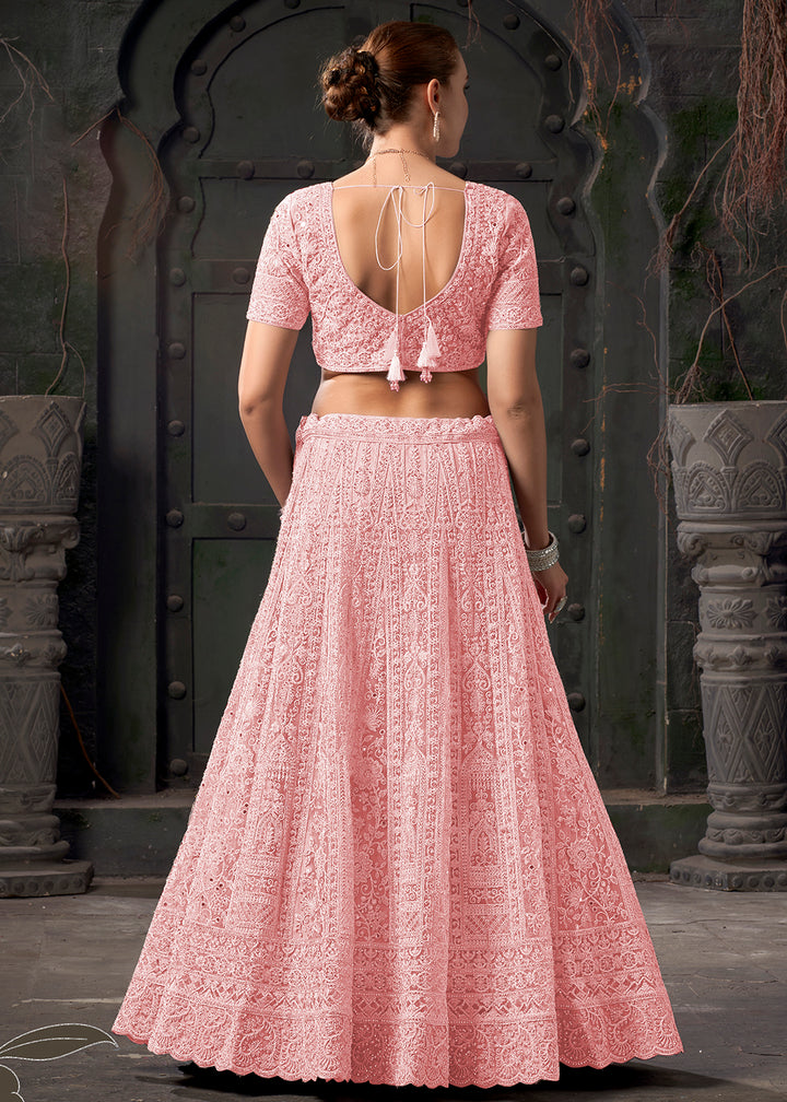 Buy Now Bridal Style Pink Embroidered Designer Lehenga Choli Online in USA, UK, Canada & Worldwide at Empress Clothing. 