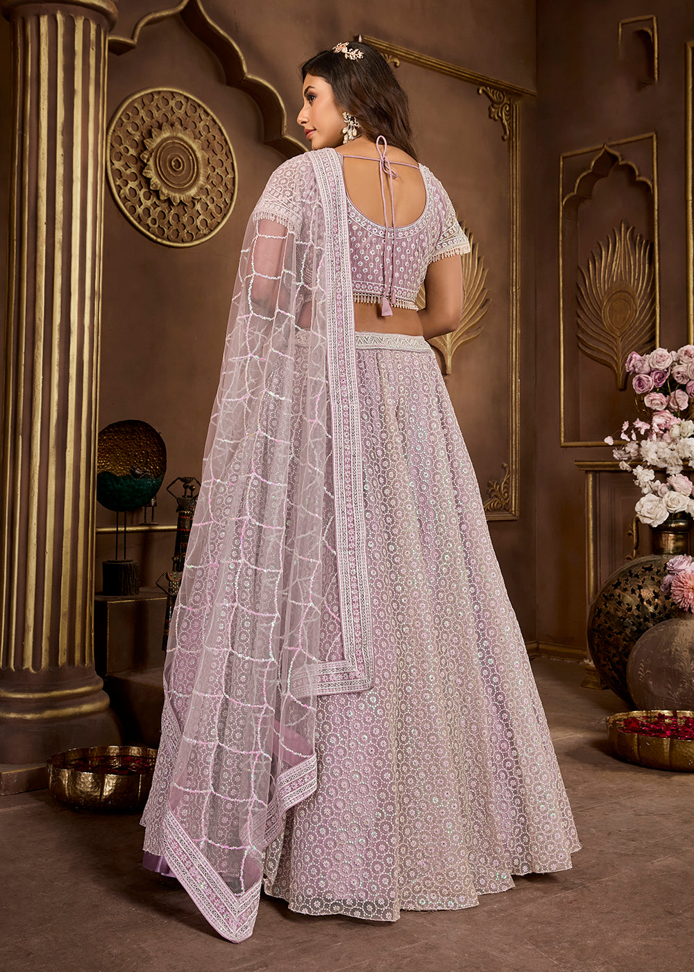 Buy Now Lavender Heavy Embroidered Designer Bridal Lehenga Choli Online in USA, UK, Canada, UAE & Worldwide at Empress Clothing.