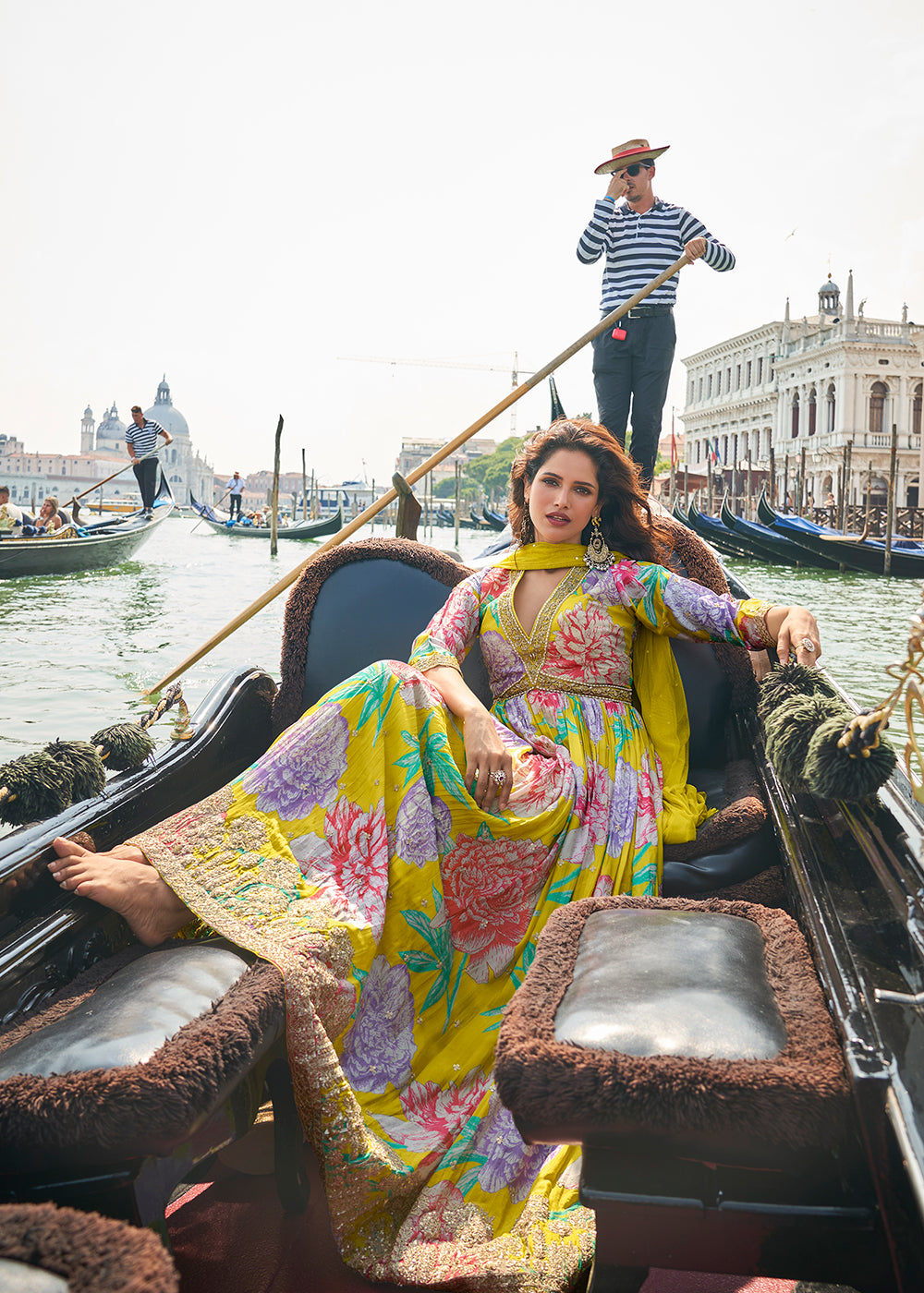 Buy Now Digital Embroidered Green Chinnon Festive Anarkali Gown Online in US, UK, Canada, France, Italy, Sweden, Ireland, UAE, Australia & Worldwide at Empress.