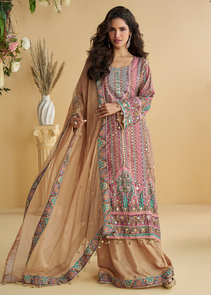 Buy Now Multicolor Trendy Crepe Printed Palazzo Style Suit Online in Newark, Miami, Toronto, London, Bayern, Austin, Denver, New York & Worldwide at Empress.