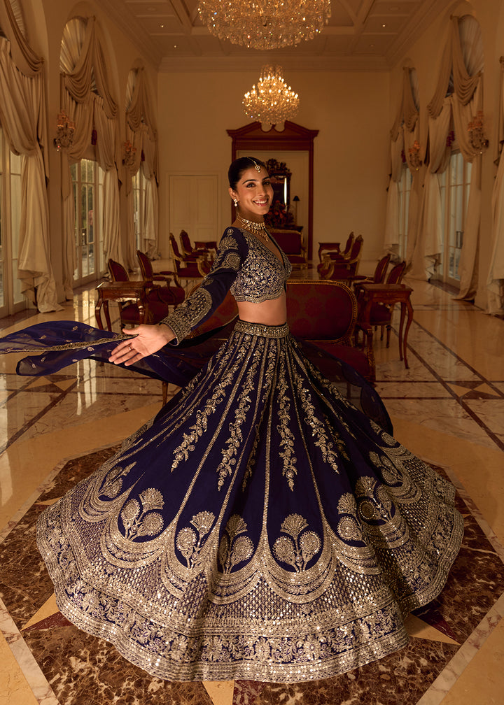 Buy Now Purple Premium Silk & Embroidered Designer Lehenga Choli Online in USA, UK, France, Canada, Italy, Sweden, Greece, UAE & Worldwide at Empress Clothing.