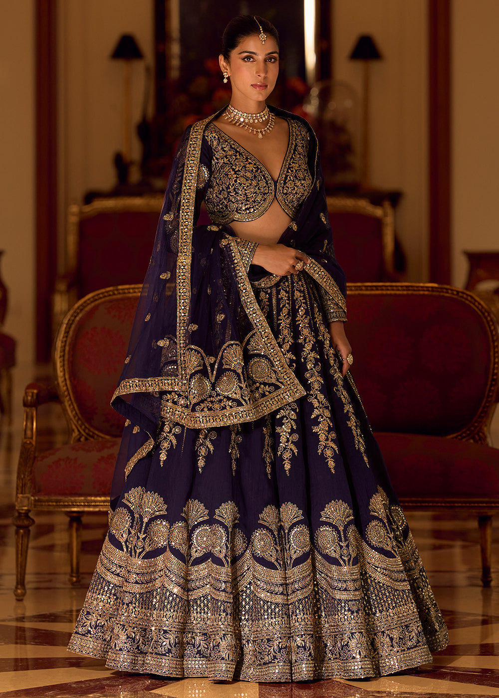 Buy Now Purple Premium Silk & Embroidered Designer Lehenga Choli Online in USA, UK, France, Canada, Italy, Sweden, Greece, UAE & Worldwide at Empress Clothing.