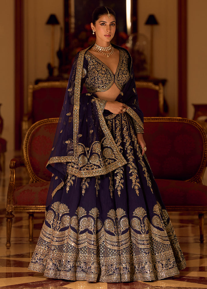 Buy Now Purple Premium Silk & Embroidered Designer Lehenga Choli Online in USA, UK, France, Canada, Italy, Sweden, Greece, UAE & Worldwide at Empress Clothing.