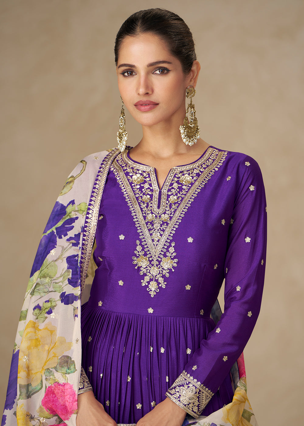 Buy Now Purple Resham Threads Embroidered Festive Anarkali Suit Online in US, UK, Germany, France, Italy, Canada, Australia, Singapore & Worldwide at Empress.