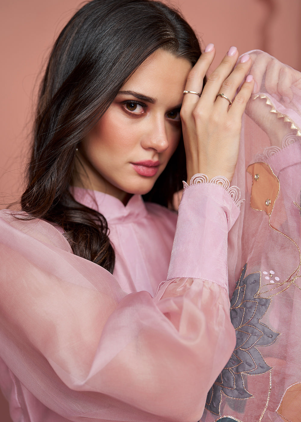 Buy Now Organza Silk Pretty Pink Pakistani Style Salwar Suit Online in USA, UK, Canada, Germany, Australia & Worldwide at Empress Clothing.