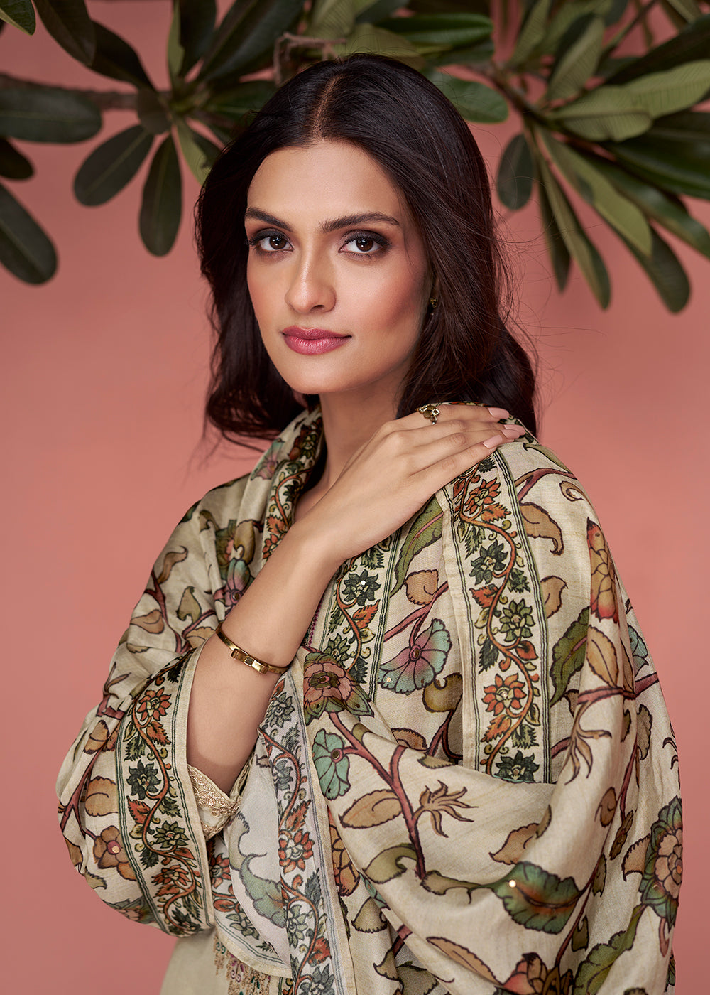 Premium Silk Pretty Beige Pakistani Style Salwar Suit
