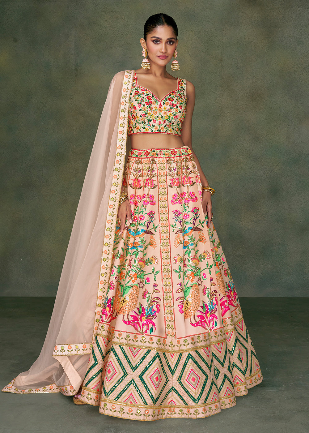 Buy Designer Sarees, Salwar Kameez, Kurtis & Tunic and Lehenga Choli.Nice  Baby Pink Lehenga Choli